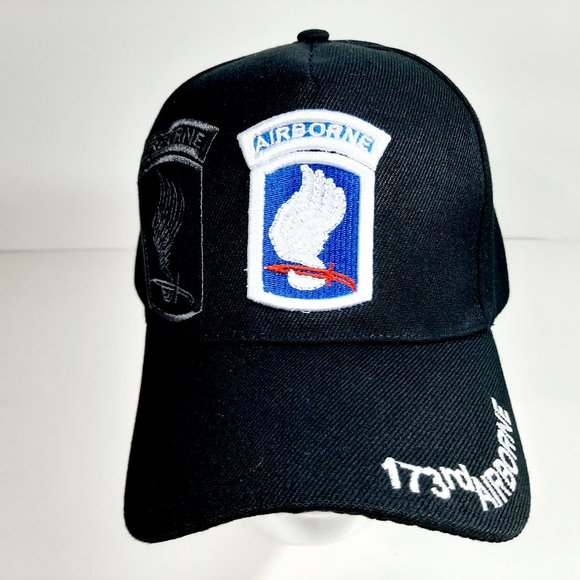 US Army 173rd Airborne Men's Ball Cap Hat Black Ac - Picture 1 of 5